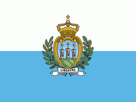 San Marina Fahne mit Wappen